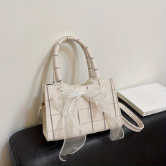 Plaid Crossbody Bag Canvas Top Handle Bag Purse Classic Shoulder Bag