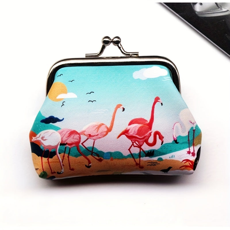 Flamingo Print Buckle Coin Purse for Girls