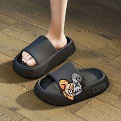 Men's Anime Print Non Slip Platform Slides Comfortable Cloud Slides