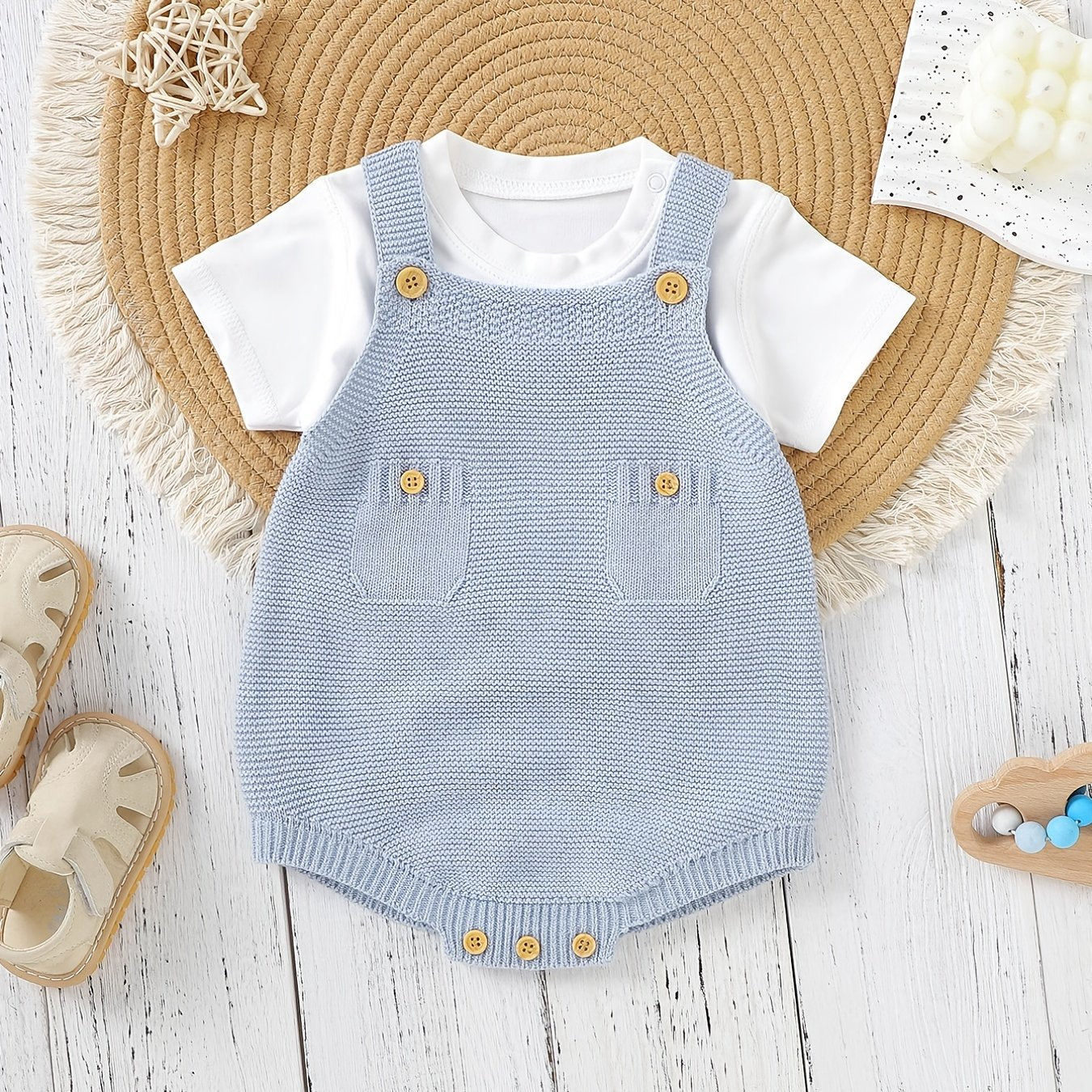 Baby Boys Sleeveless Knit Onesie Clothes