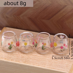 Micro House Dollhouse Cup Model Ornament DIY Scene Gift