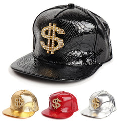 Crocodile Pattern Hat Gold Dollar Sign Hip hop Cap