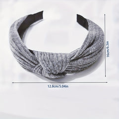 Knitted Fabric Cross Knot Headband Wide Hair Band Retro Style