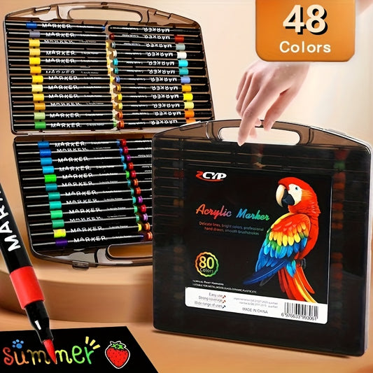 36 48 Signature Graffiti Acrylic Markers Brush Tip Watercolor Pen Set