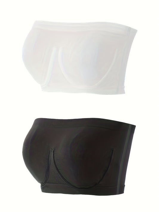 2 Pack Plus Size Seamless Bandeau Bra Set