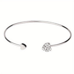 Full Drill Love Bracelet Double Peach Heart - Plated Heart Bracelet