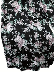 Women's Plus Floral Print Wide Leg Pants