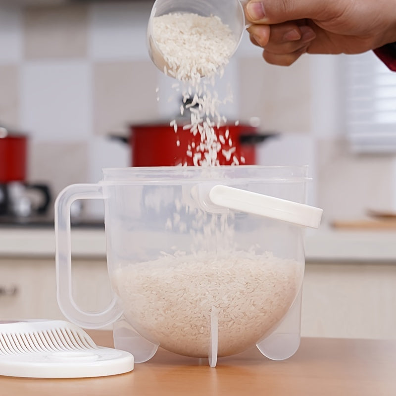 Efficient Rice Washer & Strainer, Durable Plastic, Kitchen