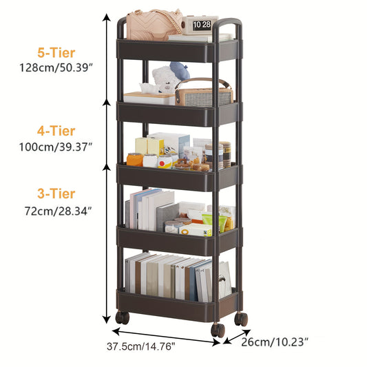 Function Wheeled Mobile Storage Rack Layer Book Storage Trolley