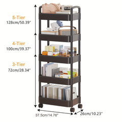 Function Wheeled Mobile Storage Rack Layer Book Storage Trolley