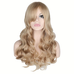 60cm Long Body Wave Hair Wig Synthetic Fiber Natural Looking for Women