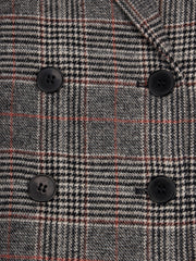 Plaid Long Sleeve Blazer Open Front Lapel Blazer