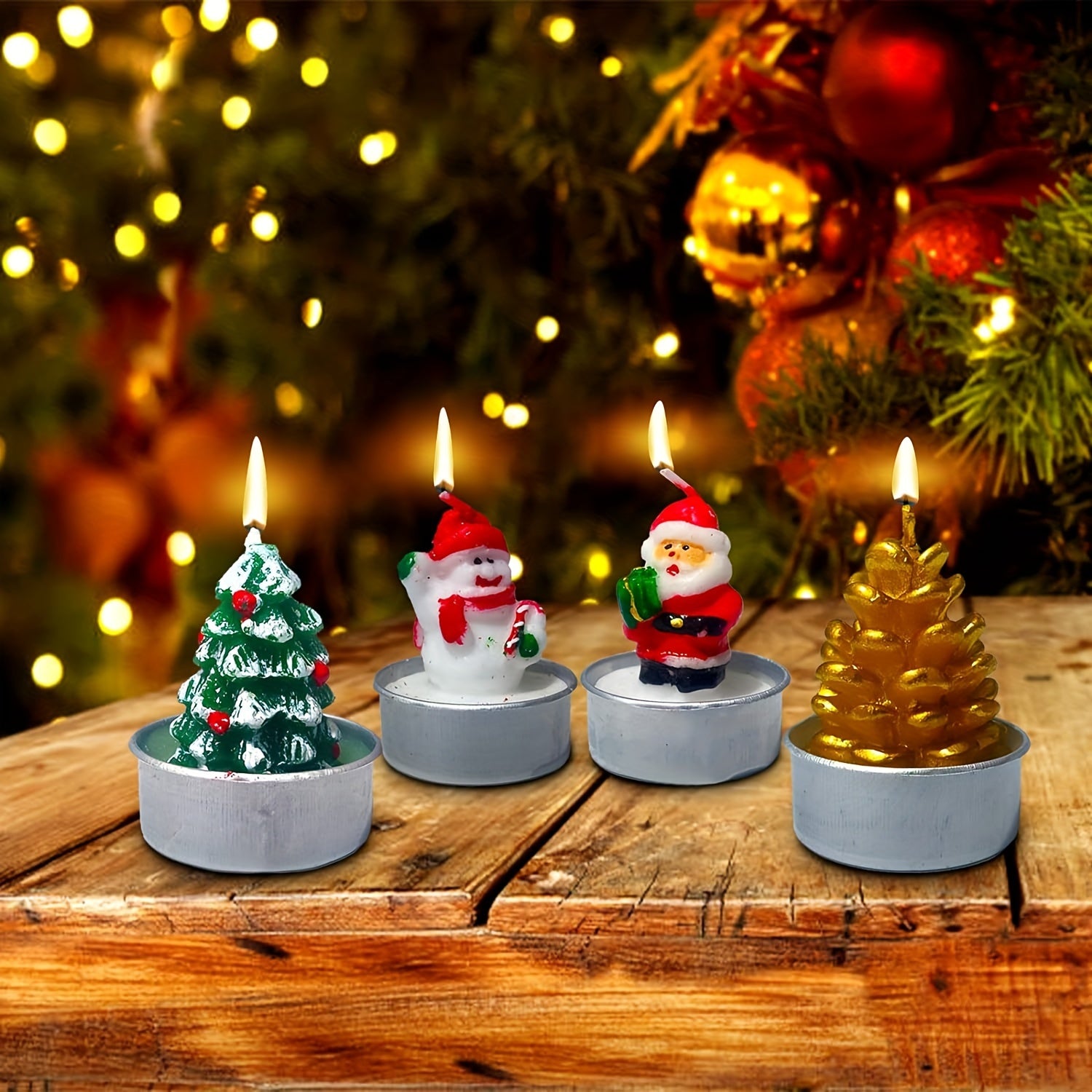 12PCS Christmas Tree Candles Decorative Holiday Home Decor