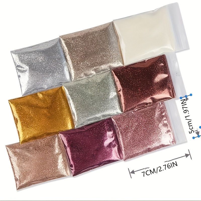 10g Champagne Holographic Nail Glitter Dust DIY Nails 0.2MM