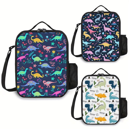 Dinosaur Insulated Lunch Bag Thermal Tote For Picnic Beach Camping