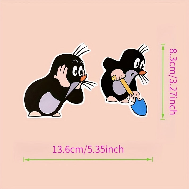 2 Little Mole Stickers Car Modification DRD Mouse Worship Retro
