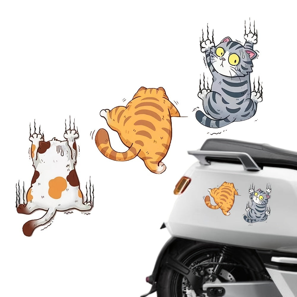 Funny Cat Car Stickers Decals Cartoon Motorcycle Accessories