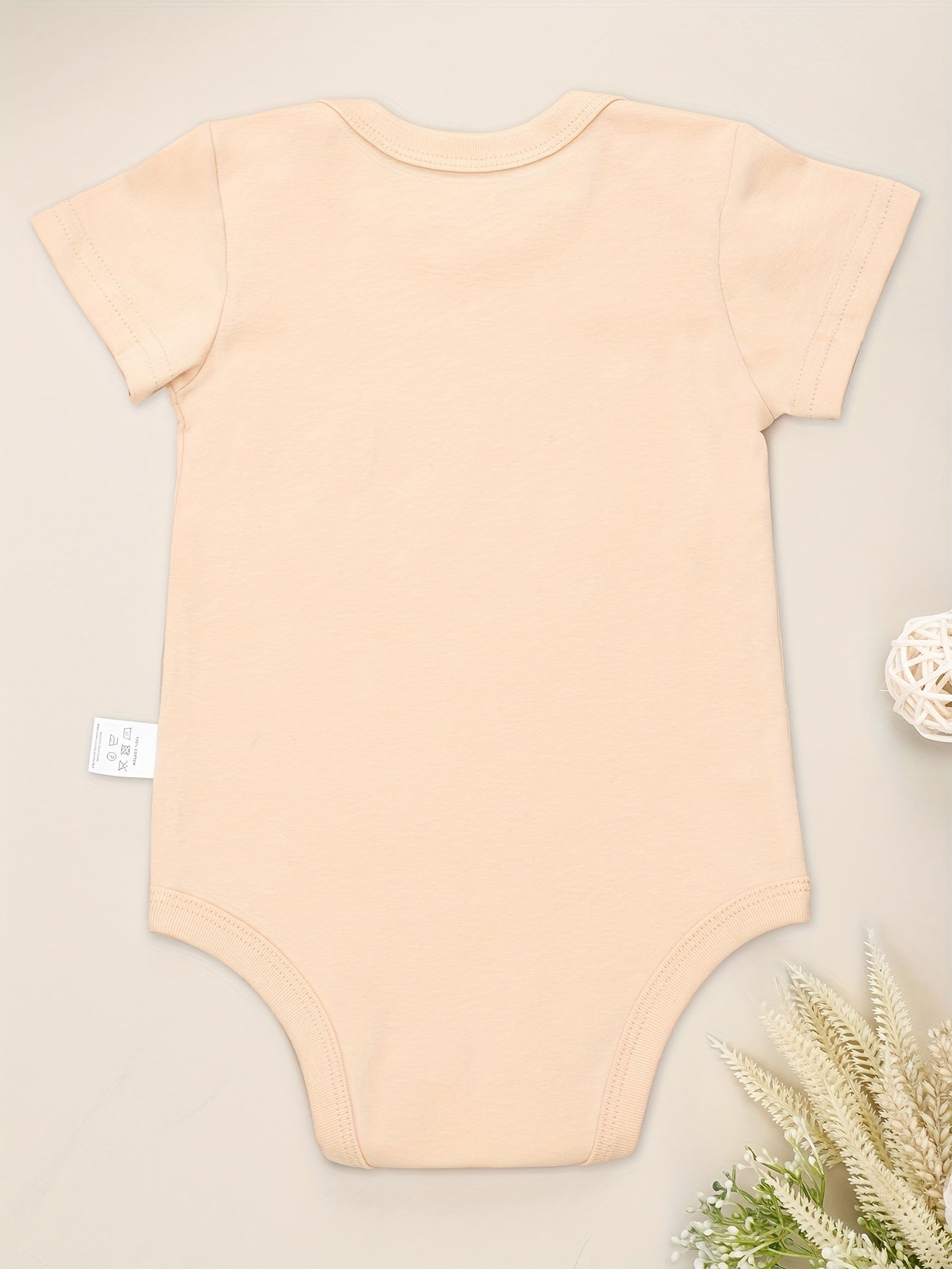 Snowman Smiling Face Print Baby Onesie Soft Romper