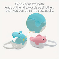 Cartoon Whale Pacifier Holder with Dustproof Box