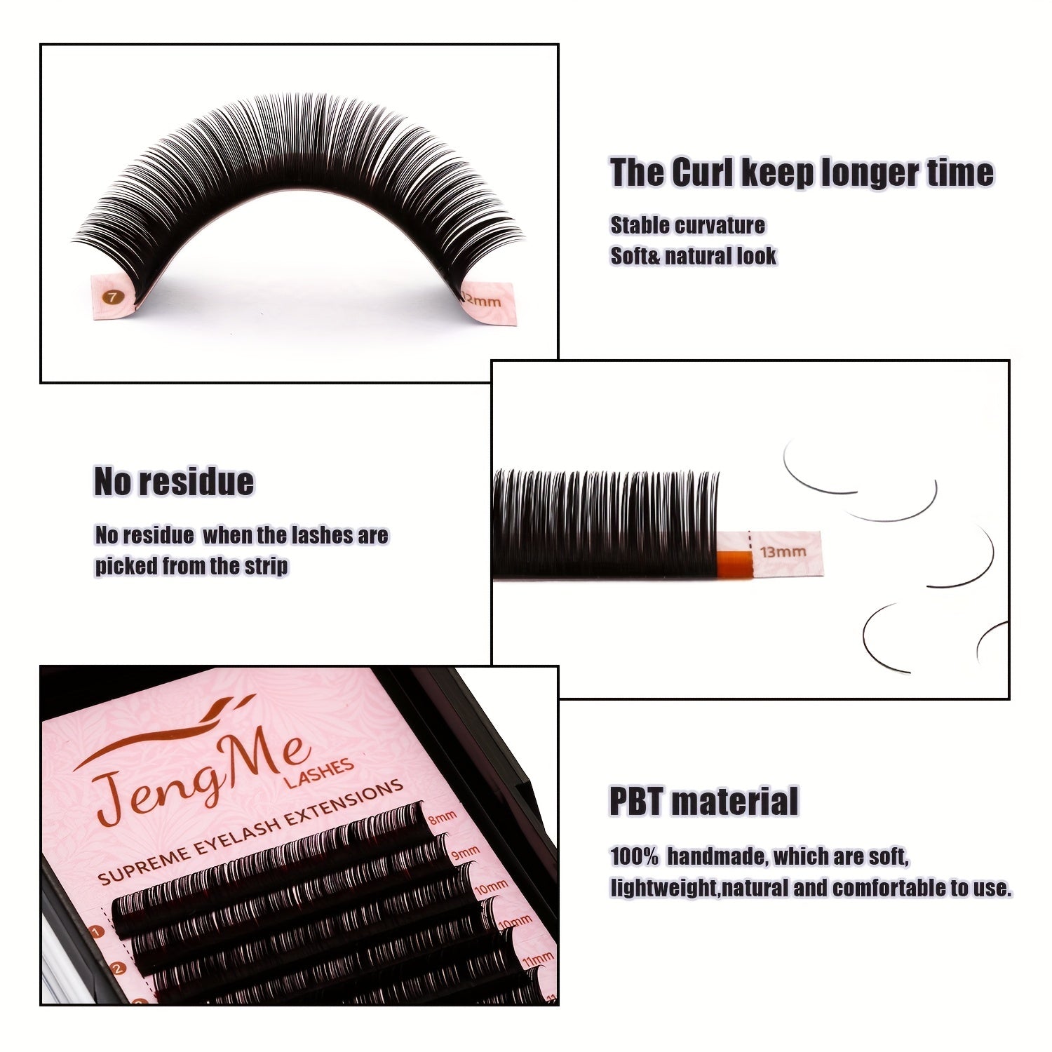 C D Curl 0.03 0.05mm Semi Permanent Eyelash Extensions