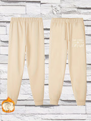  Women's Letter Graphic Fleece Joggers