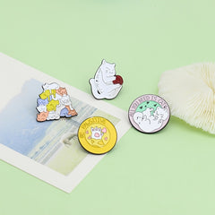 Cat Fan Club Be Pawsitive Novel Zinc Alloy Brooch