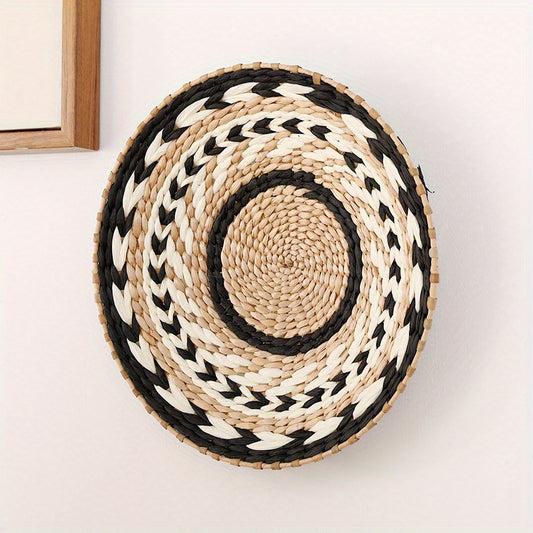 Handwoven Cattail Grass Rope Basket - Storage & Decor