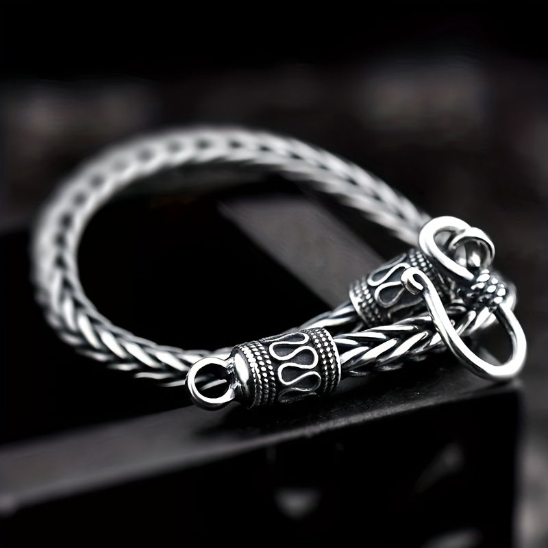 Vintage Silver Stainless Steel Men's Bracelet Knight Street Party Jewelry