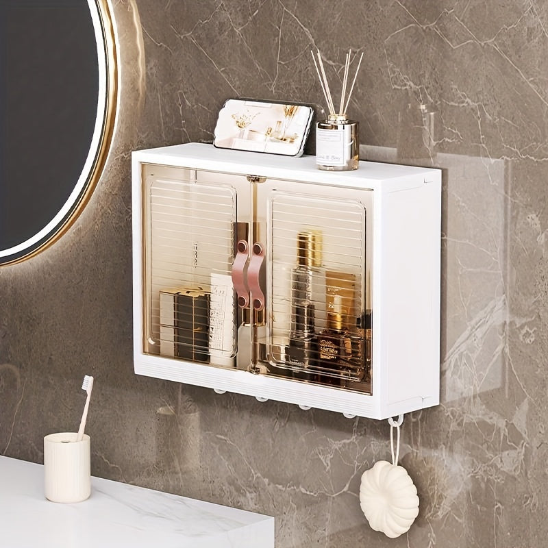 Wall Mounted Storage Box Makeup Organizer Dustproof Skincare Holder