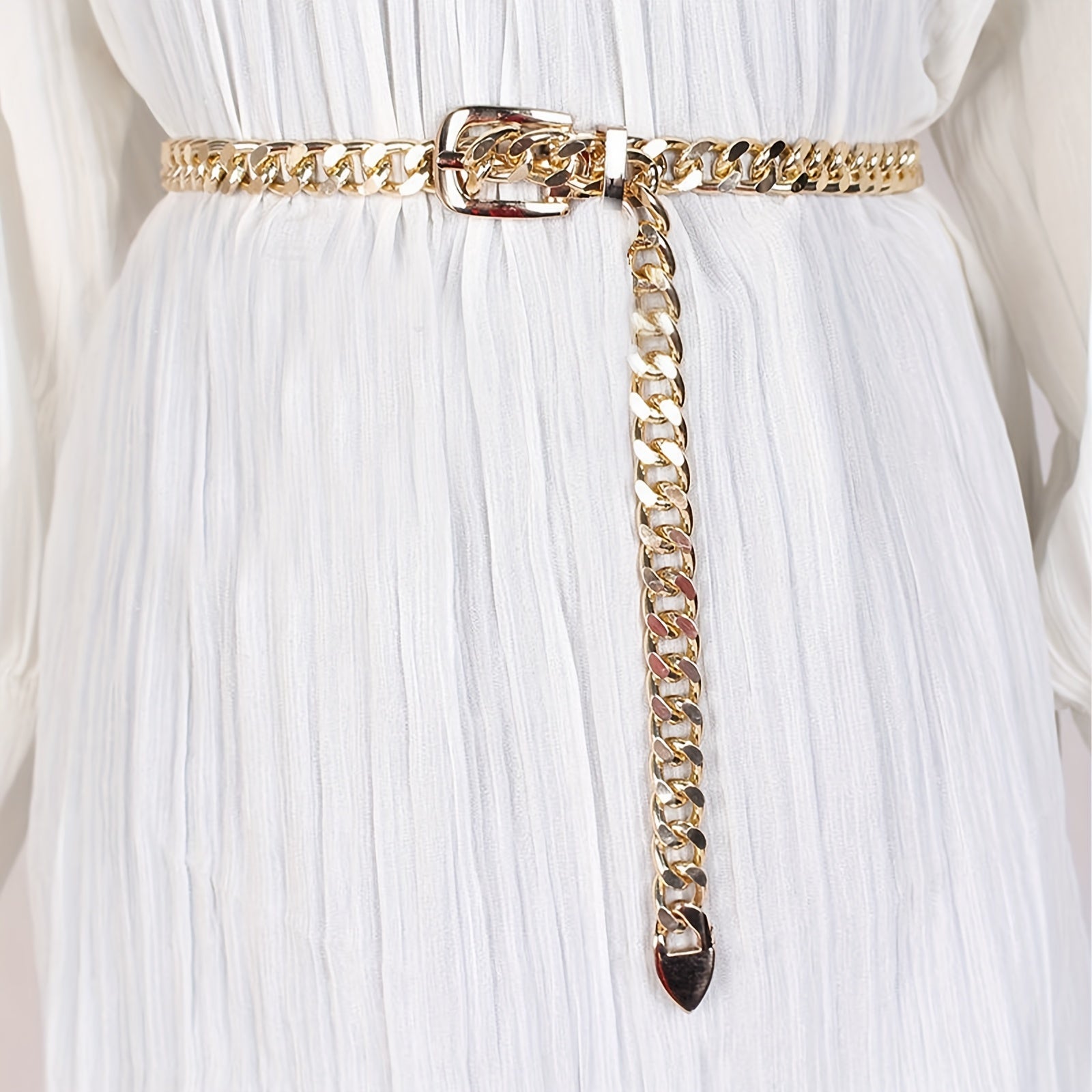 Punk Waist Chain Pin Buckle Metal Belly Chain Hip Hop Girdle