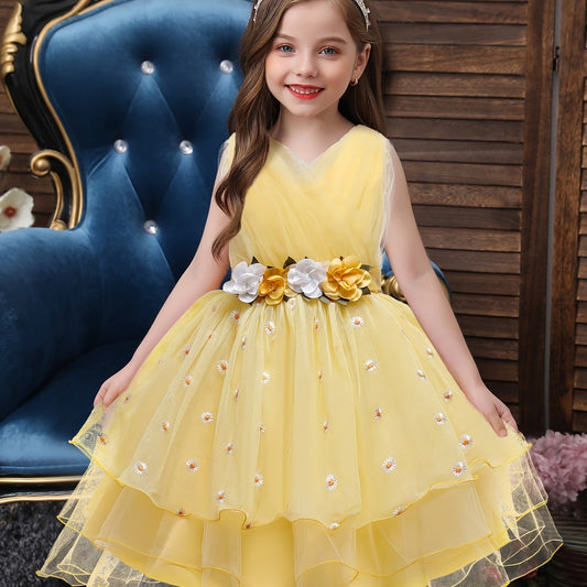 Girls Sleeveless Princess Dresses Formal Dress For Christmas Evening Party Birth