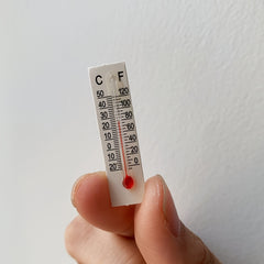 Dollhouse Thermometer 1:12 Scale Realistic Temperature Gauge with Star Boots