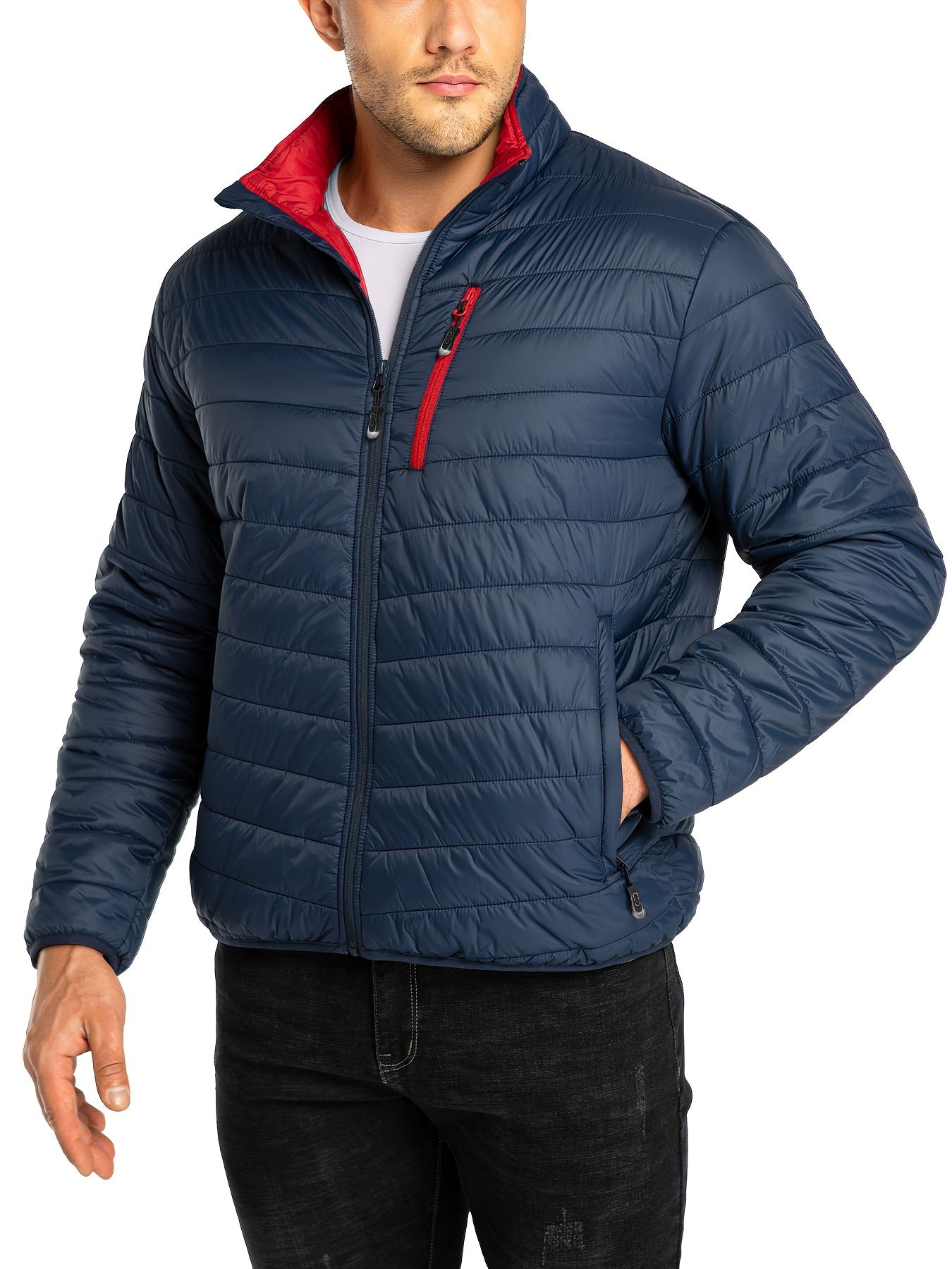 Men's Stand Collar Lightweight Thermal Winter Jacket