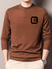 Men's Casual Knitted Sweater Mid Stretch Crew Neck Pullover