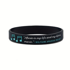 Waterproof Silicone Music Bracelet with Quotes