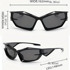 Y2K Wrap Around Sunglasses For Women Men Irregular