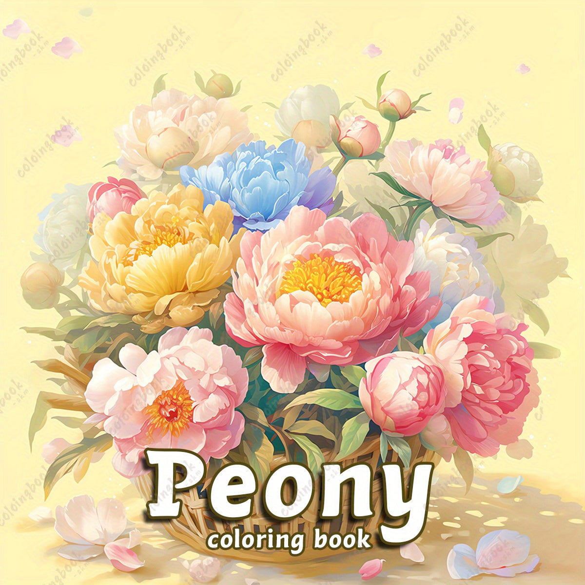 HQY Deluxe Peony Painting Coloring Book 22 Pages
