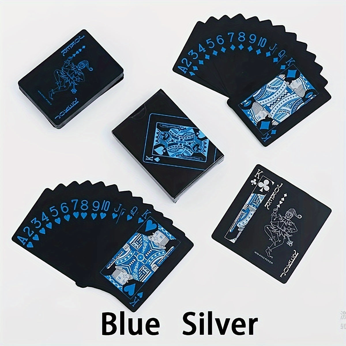 Waterproof Plastic Poker Card PET Table Game For Party Gathering Golden Foil Pla