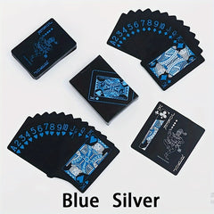 Waterproof Plastic Poker Card PET Table Game For Party Gathering Golden Foil Pla