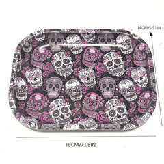 Halloween Skull Rolling Tray Metal Cartoon Washable Fruit Plate