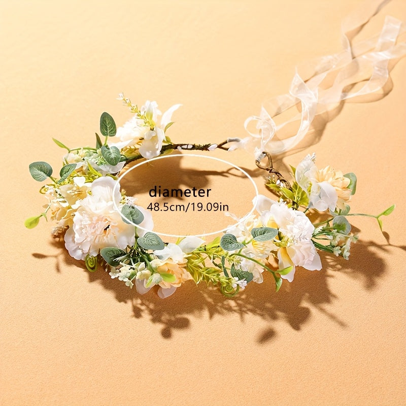 Floral Headband Wedding Hair Accessory Greenery Crown Bridal Photo Shoots