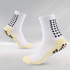 Men's Soccer Non-Slip Crew Socks Thickened Grip Football Socks