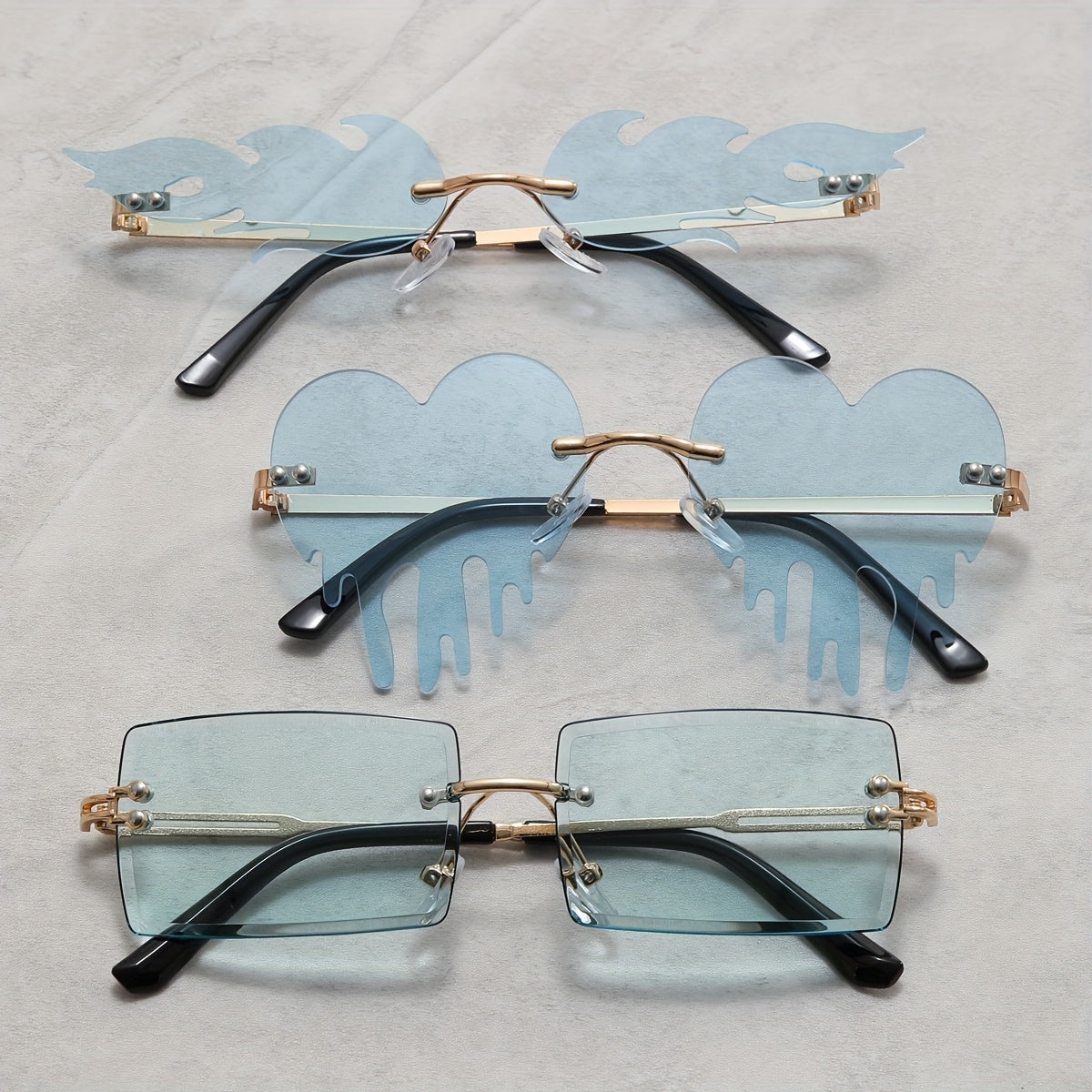 3 Pairs Men's Sunglasses, Street Photography & Party Beach Friends Shades