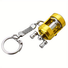 Metal Fishing Reel Keychain for Men - Perfect Gift for Fishermen
