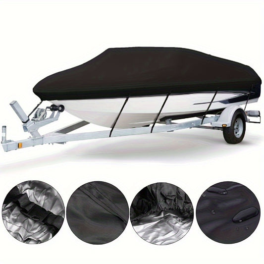 600D Heavy Duty Waterproof Boat Cover for 6.1-6.71m V Hull Ships