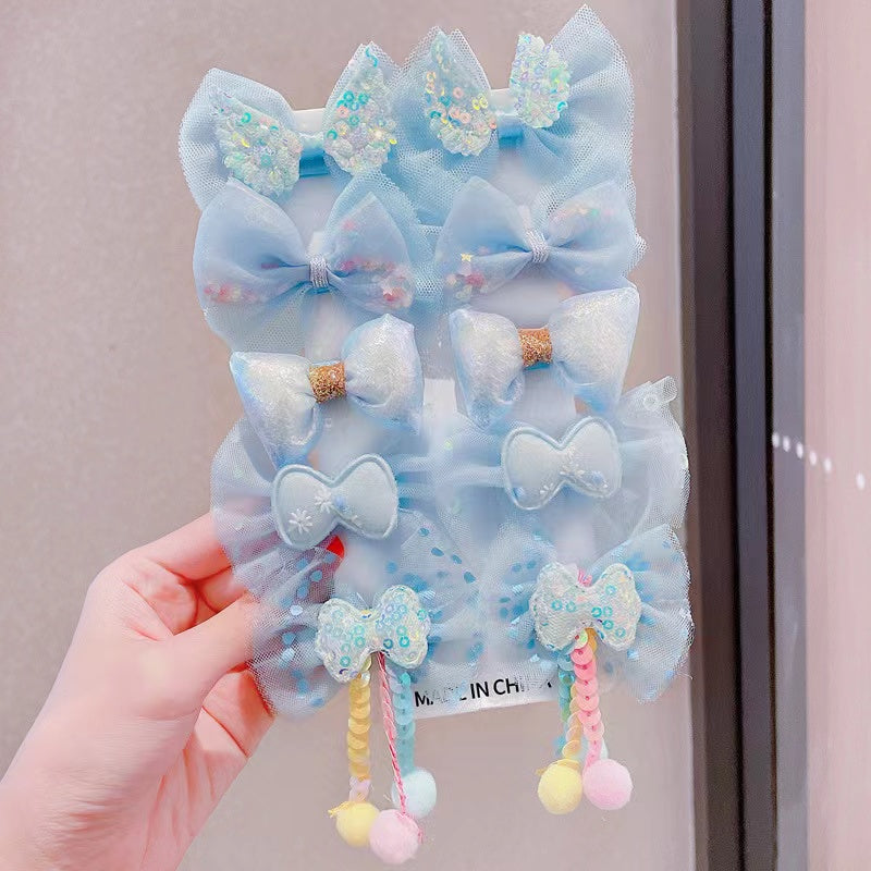 10pcs Princess Flower Hair Clips for Little Princess