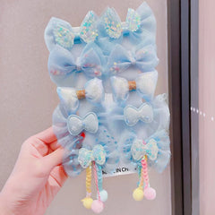 10pcs Princess Flower Hair Clips for Little Princess