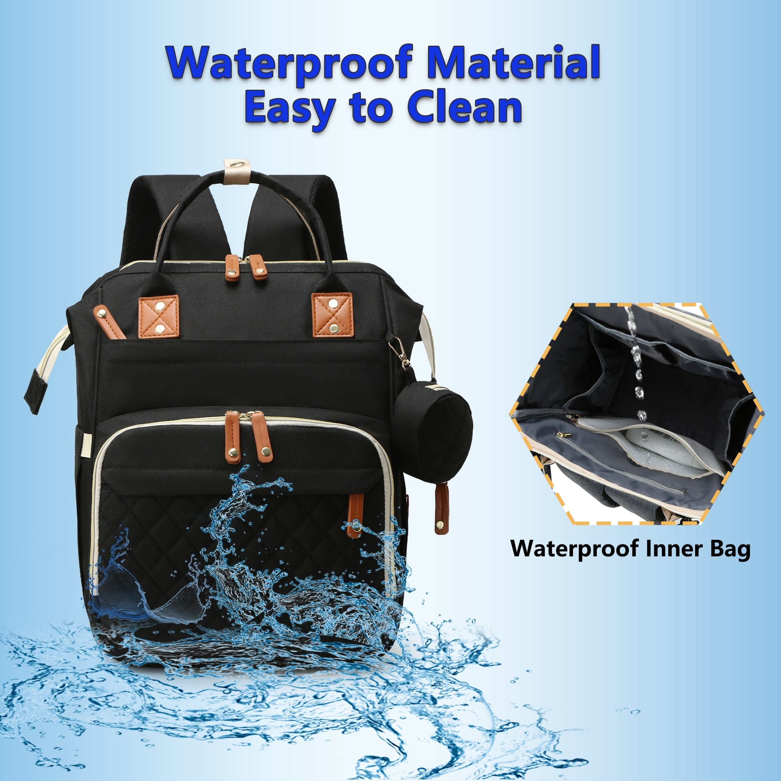 Waterproof Baby Diaper Bag Backpack with Changing Station