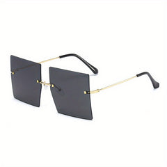 Oversized Polarized Sunglasses Rivet Decor UV400