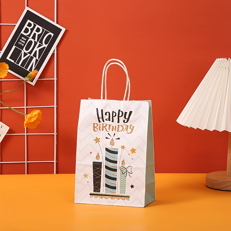 Foldable Paper Bag 12pcs Set Birthday Gift Bags Party Favor Candy Packaging Bag